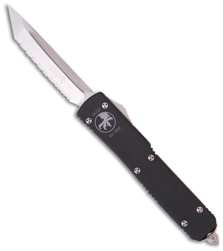 Black Microtech Ultratech OTF stonewash blade @ bladehq.com